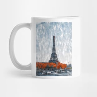 Eiffel Tower Autumn By The Parisian Canal. For Eiffel Tower & Paris Lovers. Mug